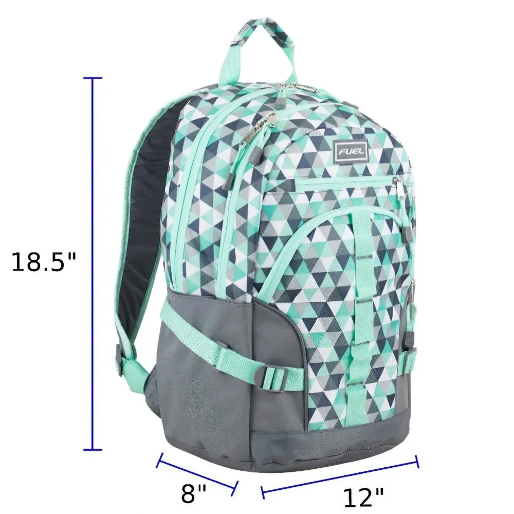 FUEL Hiking Laptop Backpack College Bookbag Travel Daypack 5 Compartments